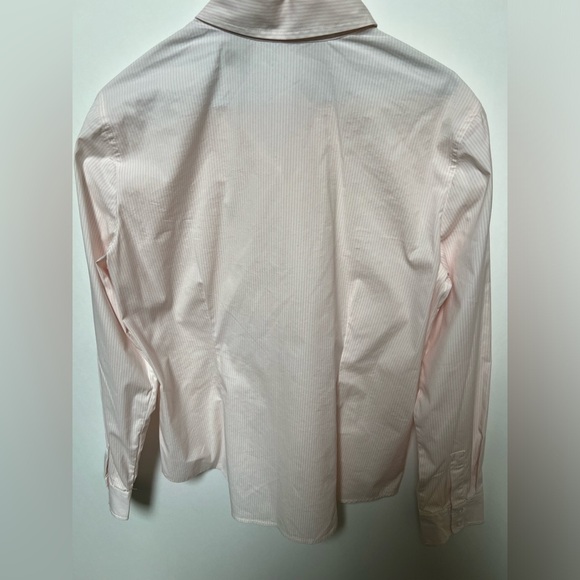 LIZ CLAIBORNE PINK & WHITE SIZE LARGE LONG SLEEVE DOUBLE BUTTON CUFFS - Picture 2 of 6